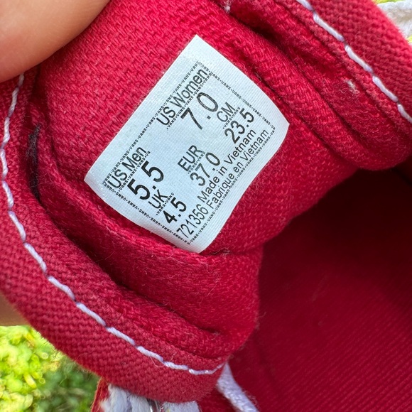 Vans Red & White Women’s Shoes - Picture 7 of 7